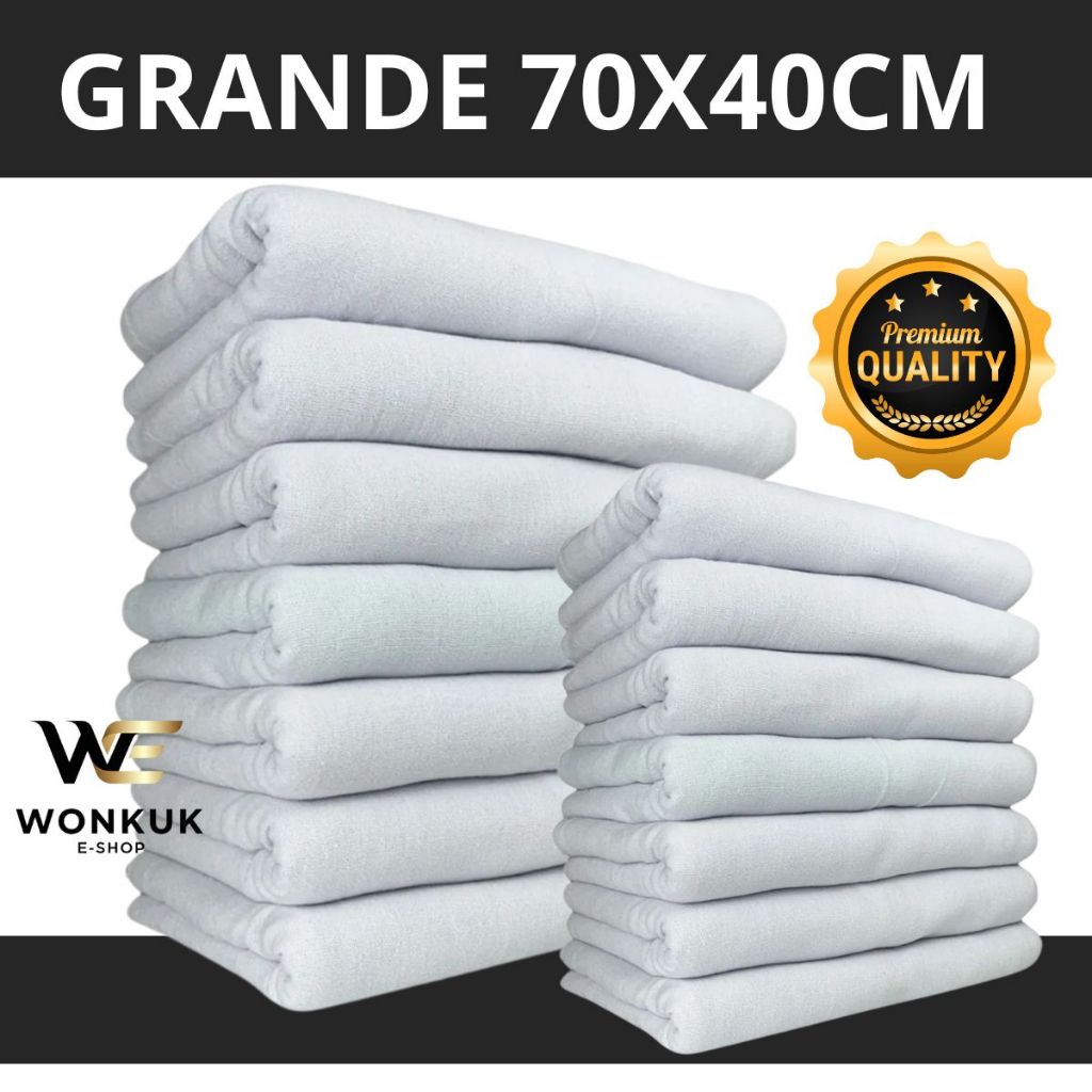 kit Pano De Chão Alvejado Branco grande Tamanho70x40 saco duplo pano de limpeza  100% algodão em Oferta na Shopee