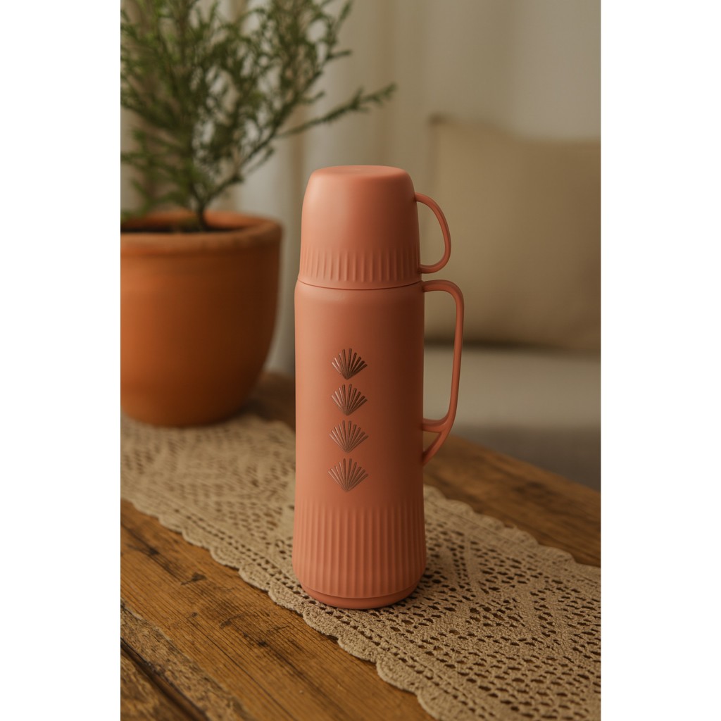 Garrafa Cafe Cha Agua Termica Vacuum 800 Ml Copo Integrado  Desing Sofisticado