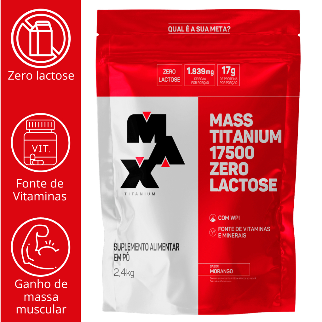 Mass 17500 Hipercalórico Zero Lactose 2,4KG Refil M.A.X