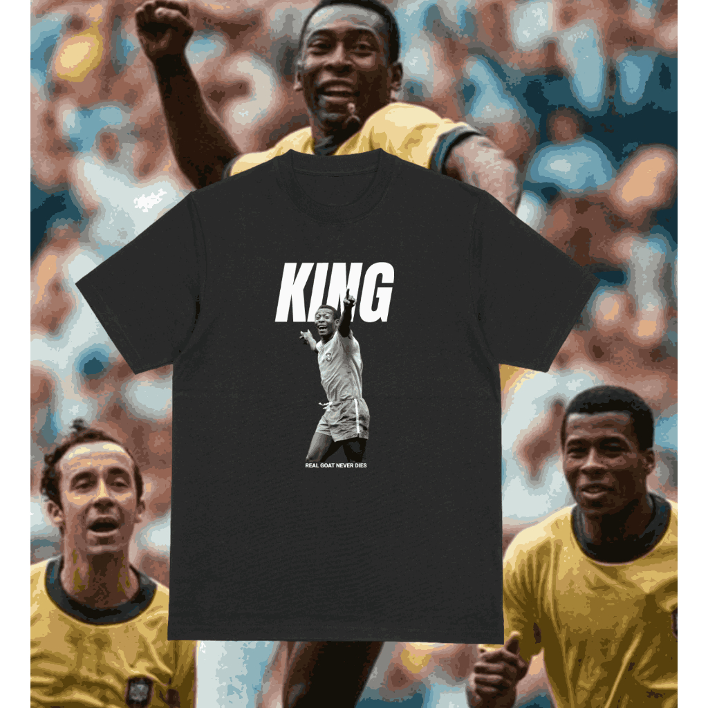 Camiseta Adulto/Infantil Unissex  Streetwear Pelé o Rei do Futebol Brasil Idolo Unissex Algodão P AO G1
