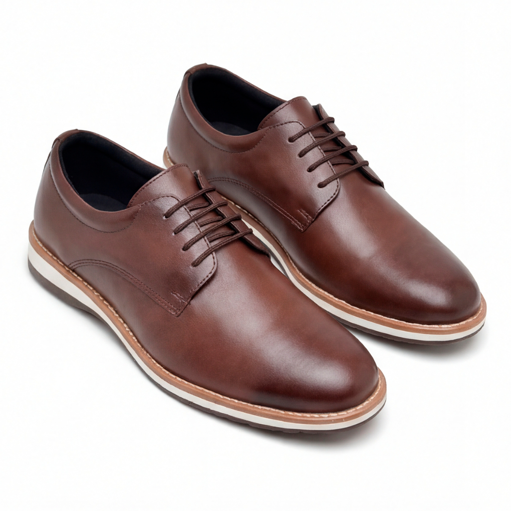 Sapato Casual Masculino Oxford Derby Preto Marrom Social Sapatênis Casamento Festa Confortável Pais