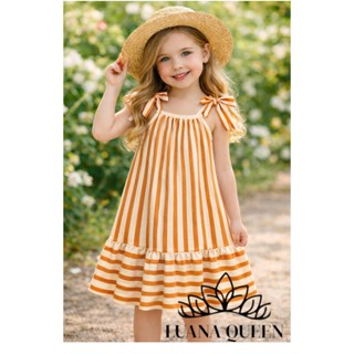 VESTIDO LISTRADO DOCE MENINA em Oferta na Shopee