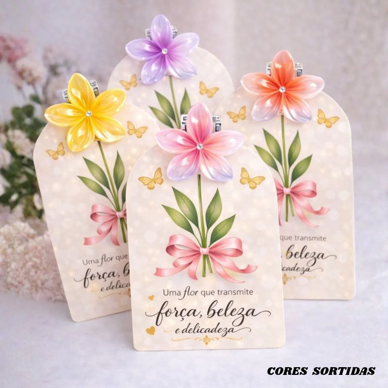 Mimo Dia das Mãe com Presilha Flor 4cm | Lembrancinha Feminina Delicada Tag Decorativa em Oferta na Shopee