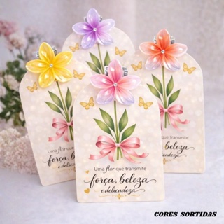 Mimo Dia das Mãe com Presilha Flor 4cm | Lembrancinha Feminina Delicada Tag Decorativa em Oferta na Shopee