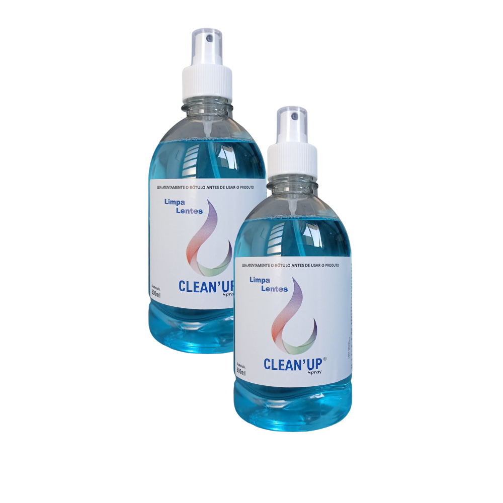 Kit Com 2 Limpa Lentes Clean`Up 500ml Para Óculos Celular Computador Tablet