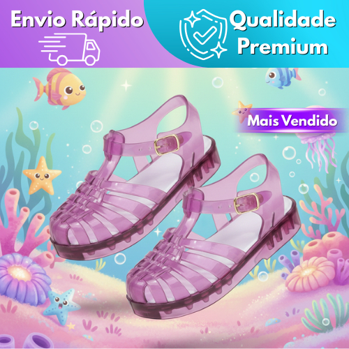 Sandália Papete Bebê Infantil Rasteira Leve Macia de PVC Confortável Moderno