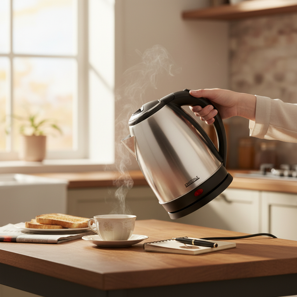 Chaleira Elétrica Aço Inox 2 Litros 220V Para Água Chá Café e Chimarrão Resistente Prática Desligamento Automático