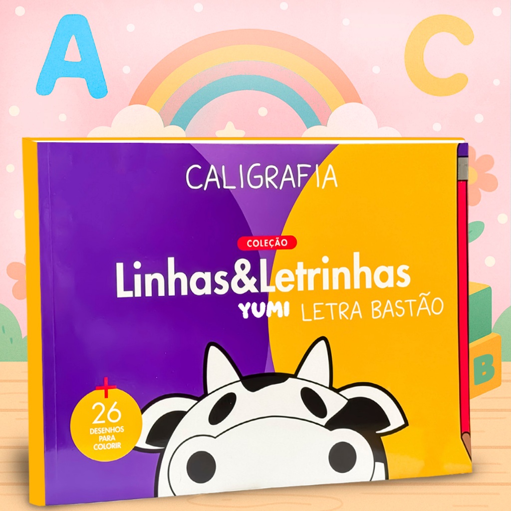 Livro Caderno de Caligrafia Divertida Infantil Letra Bastão Atividades e Desenhos Colorir em Oferta na Shopee