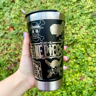 Copo térmico ONE PIECE 360 º NOME - 473 ML Com Tampa Abridor em Oferta na Shopee