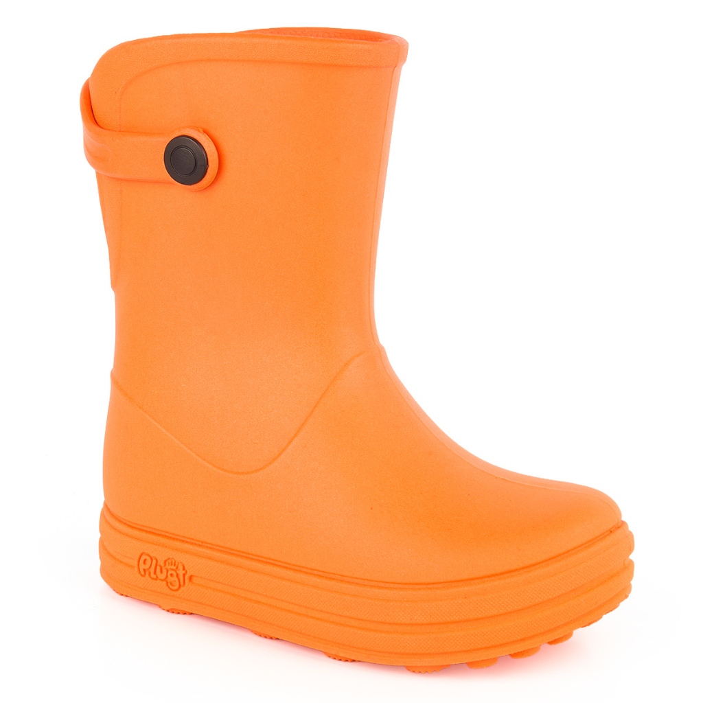 Galocha Bota Infantil Plugt Menino Confortável Leve Macio Básico Lisa Laranja em Oferta na Shopee