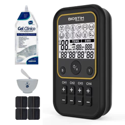 Biostim TENS/FES Bioset - Eletroestimulador Portátil - 4 Canais + Brindes