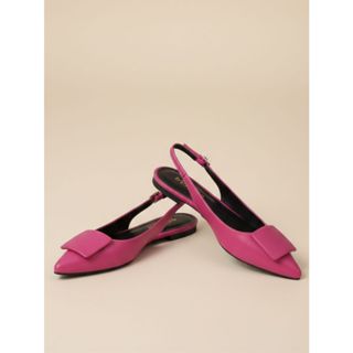 Sapatilha Slingback Feminina Bico Fino com Fivela Encapada Napa Pink Flat Confortável Elegante em Oferta na Shopee