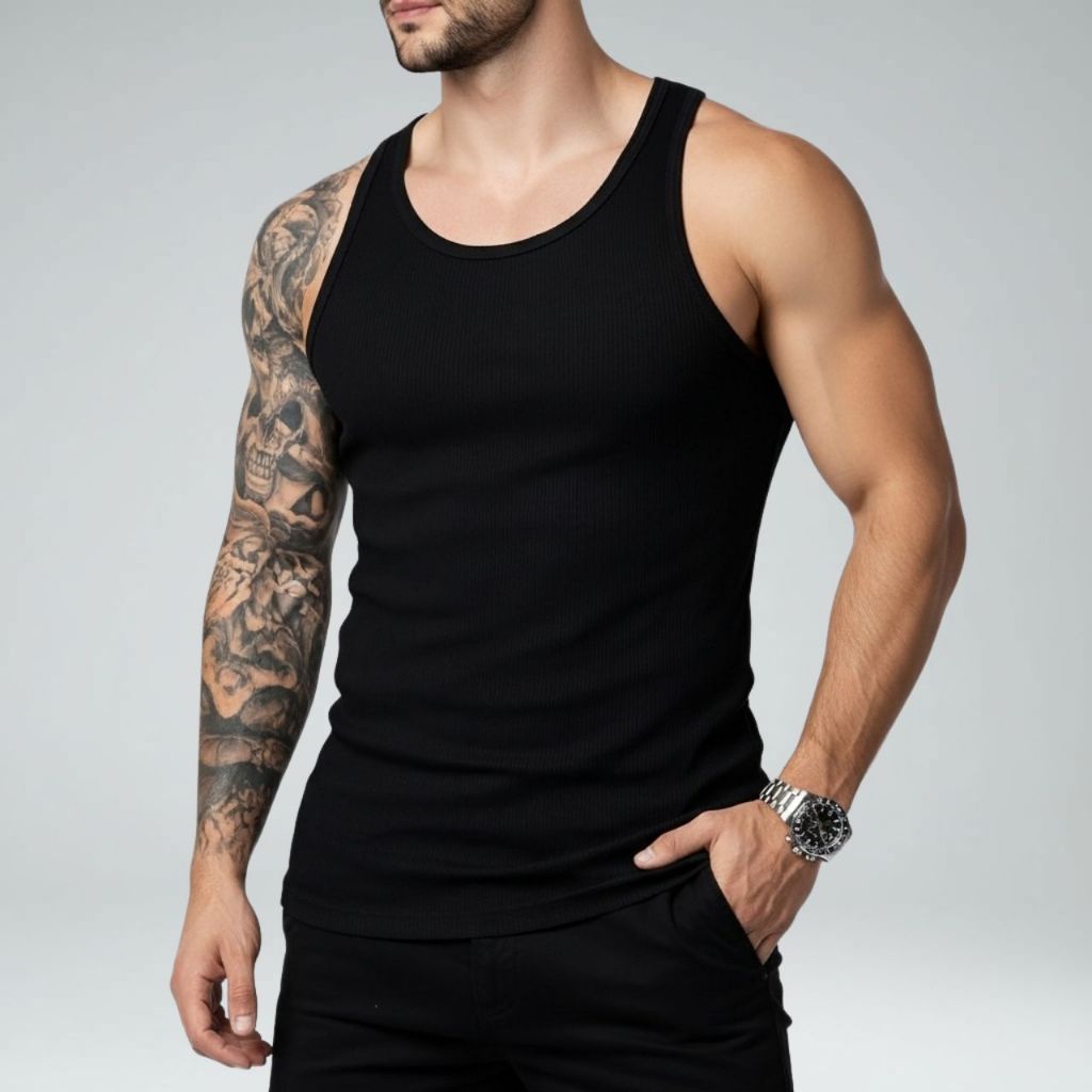 Regata Masculina Básica Uso Diário e Academia Canelada Hip Hop Americana em Oferta na Shopee