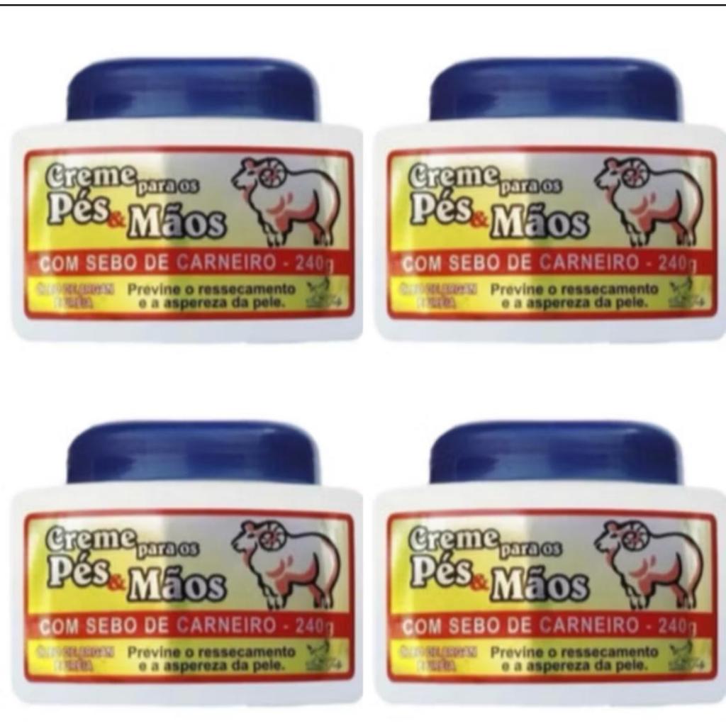 Creme Para os Pés e Mãos Com Sebo de Carneiro Argan e Uréia 240G - San Jully