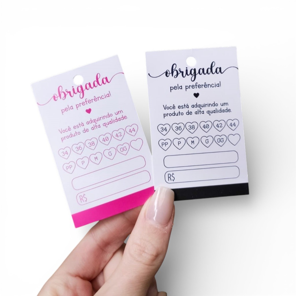 Etiqueta para Roupas Feminina e Masculina Pronta entrega 50/100/200 unidades em Oferta na Shopee