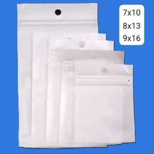 📦 Saco Plástico Zip branco com Furo para Pendurar em Oferta na Shopee