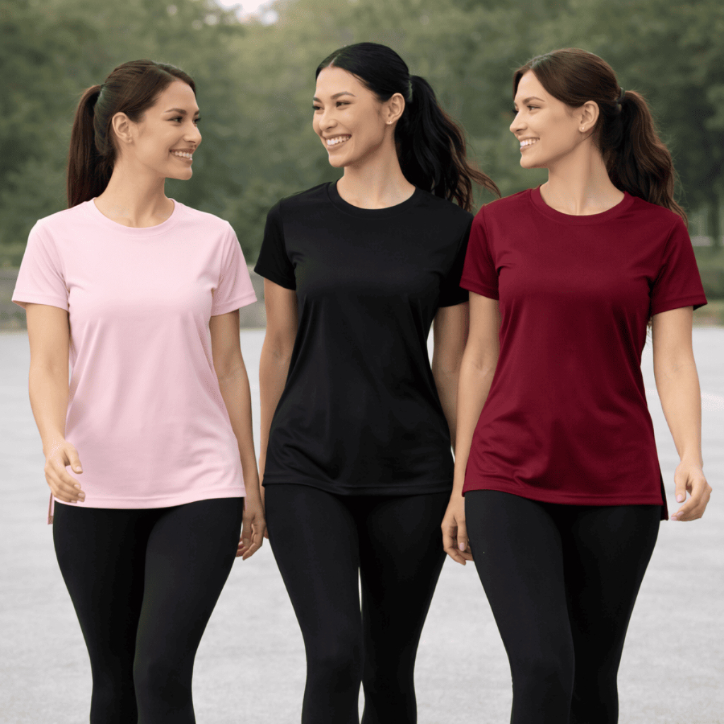 Blusas Feminina Academia Dry Fit Camisa Caminhada Musculação Treino Camiseta Tapa Bum Bum 5 cores