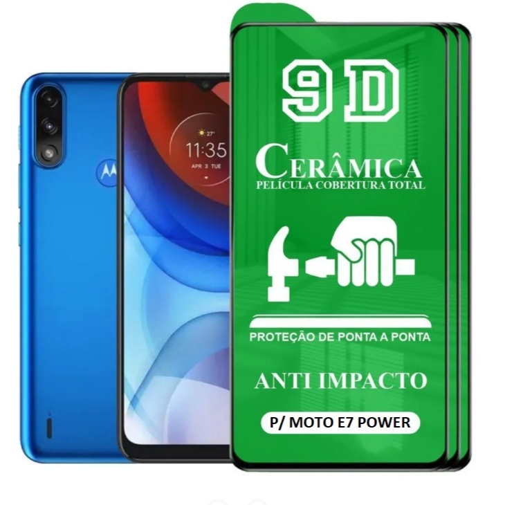 Pelicula Motorola Moto E7 POWER 3D Gel Ceramica Anti Impacto Cobertura Tela Toda