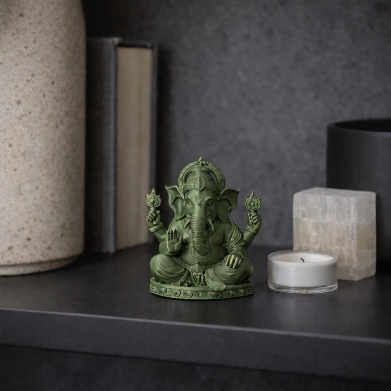 Mini Estátua Ganesha – Decoração Espiritual Premium para Sala, Escritório e Aparador — imagem 2 de 2