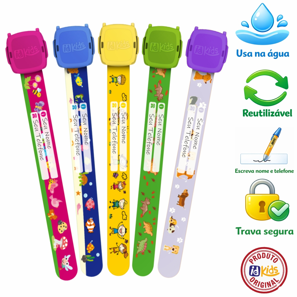 Kit 2 Pulseiras Infantil idKids - Viagem, Piscina, Praia, Aeroporto em Oferta na Shopee