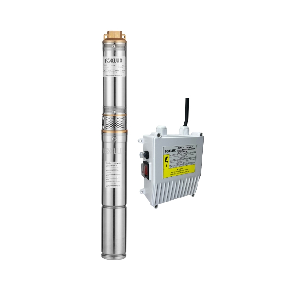 Bomba Submersa Caneta Foxlux 0.5CV 127V com Caixa Comando
