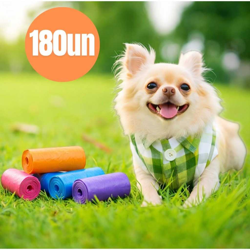 Kit Refil de Saquinhos de Lixo Pet (12 Rolinhos): Para Cão, Gato e Coco em Oferta na Shopee