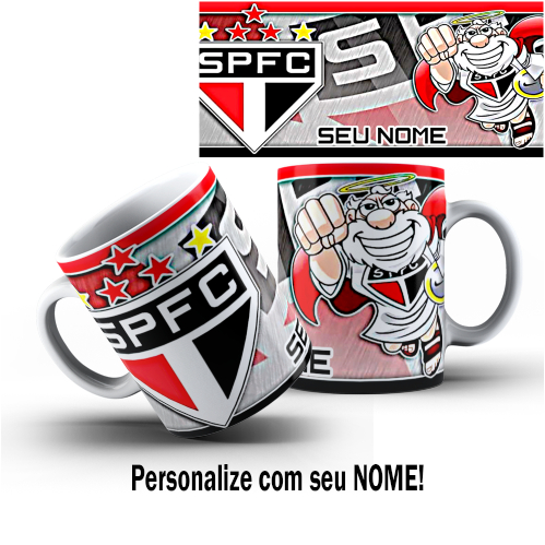 Caneca São Paulo 300ml com Nome – Caneca para Torcedor Personalizada – Presente Criativo Futebol em Oferta na Shopee