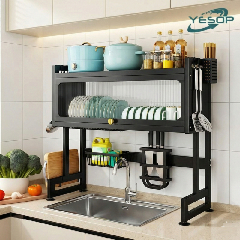 YESOP Escorredor De Louça Sobre Pia Com Porta Organizador Modular Cozinha Suspenso 65cm/75cm em Oferta na Shopee