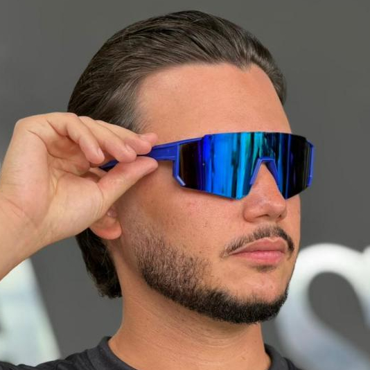 Óculos De Sol Moda Ciclismo Esportivos e Case Masculinos e Femininos assis fitness corrida Proteção UV 400