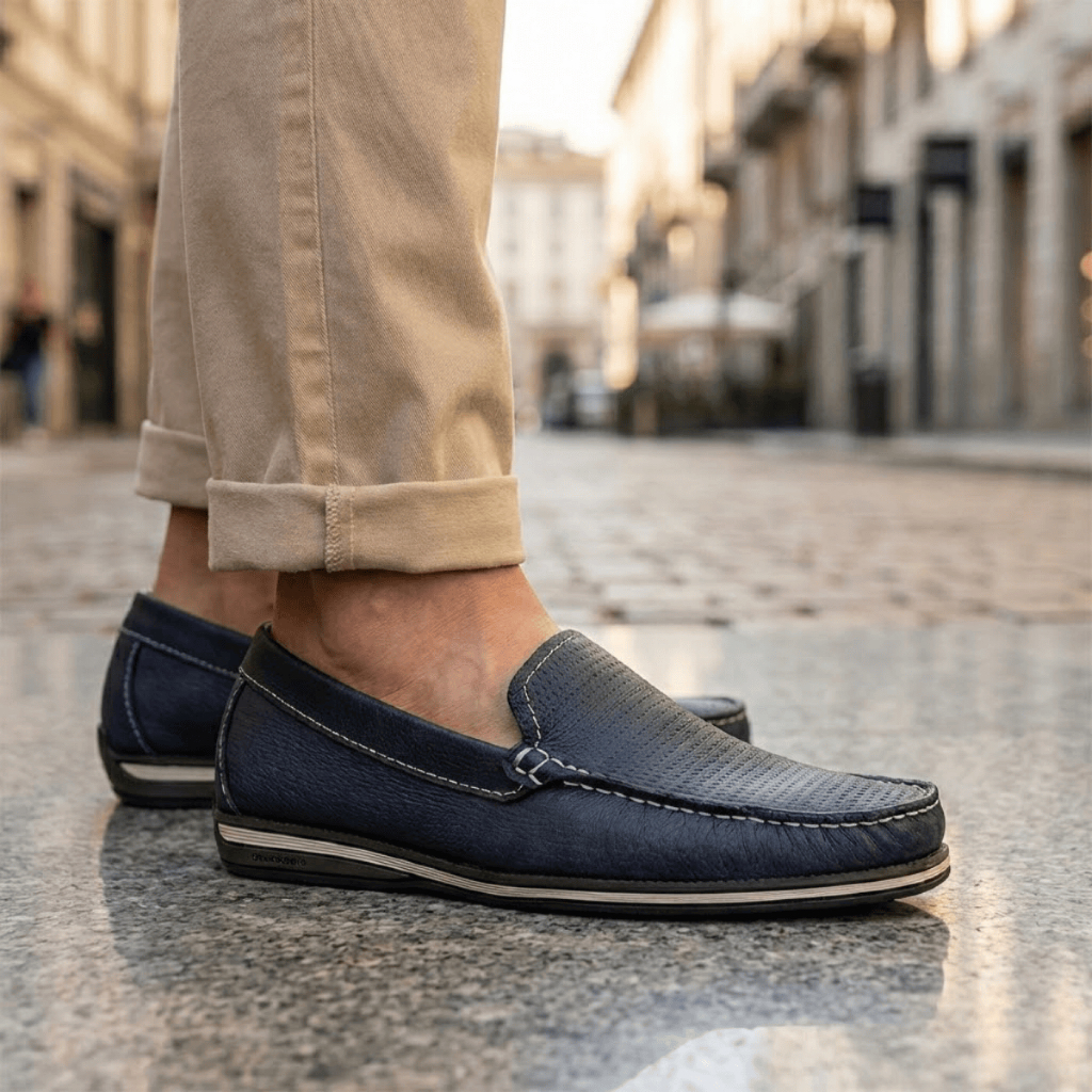 Sapato Mocassim Masculino Democrata Couro Casual Calce Facil