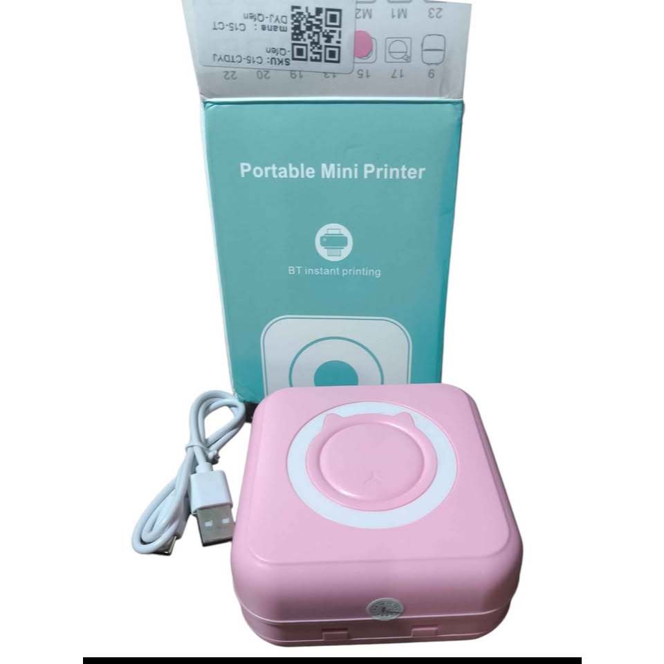 Mini impressora térmica branca para fotos e outras coisas