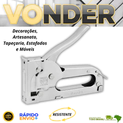 Grampeador Manual Profissional Reto Artesanato Tapeçaria Estofados Móveis Vonder Premium Resistente
