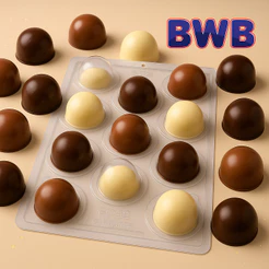 Kit 03 Formas Silicone Trufa Grande TRUFÃO 60g SP42 33 Trufas por vez Economia 3502 BWB Embalagens