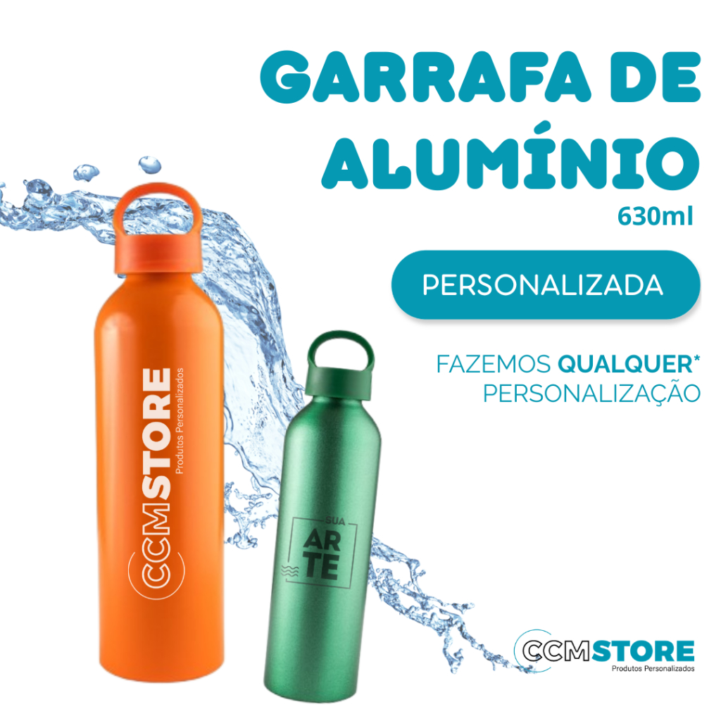 Garrafa Alumínio 630ml Personalizada, nome logo e profissões em Oferta na Shopee