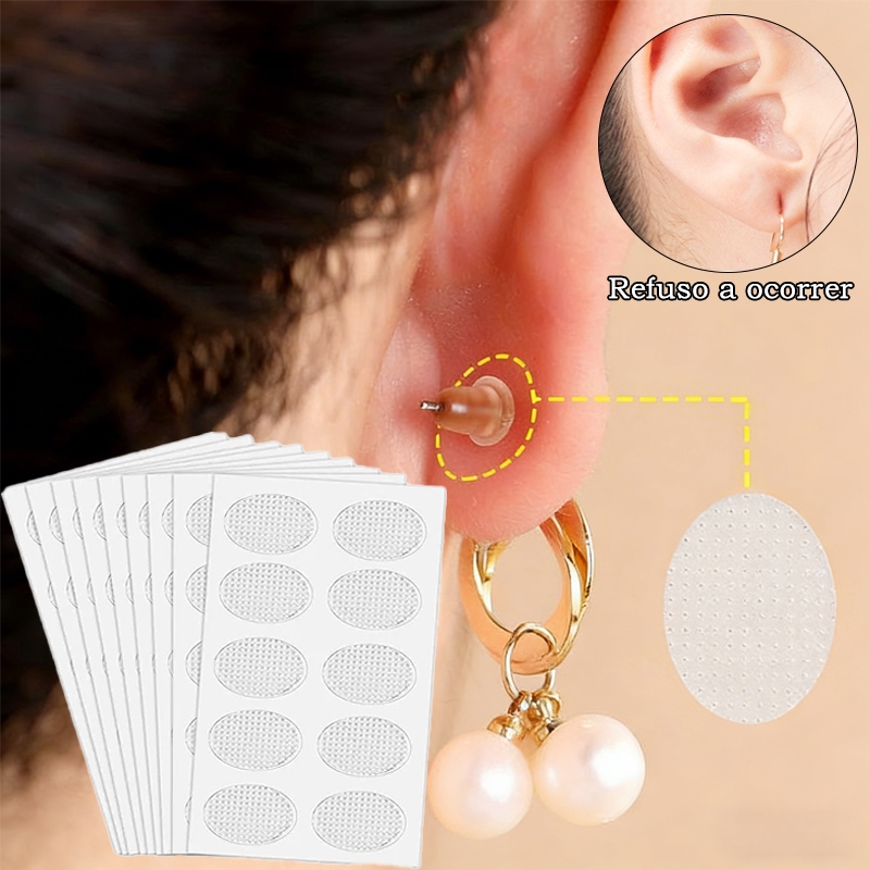 300 Adesivo Protetor Orelha Rasgada Brincos Pesado Alongamento Lobes Esticado Remendo Sustentação em Oferta na Shopee