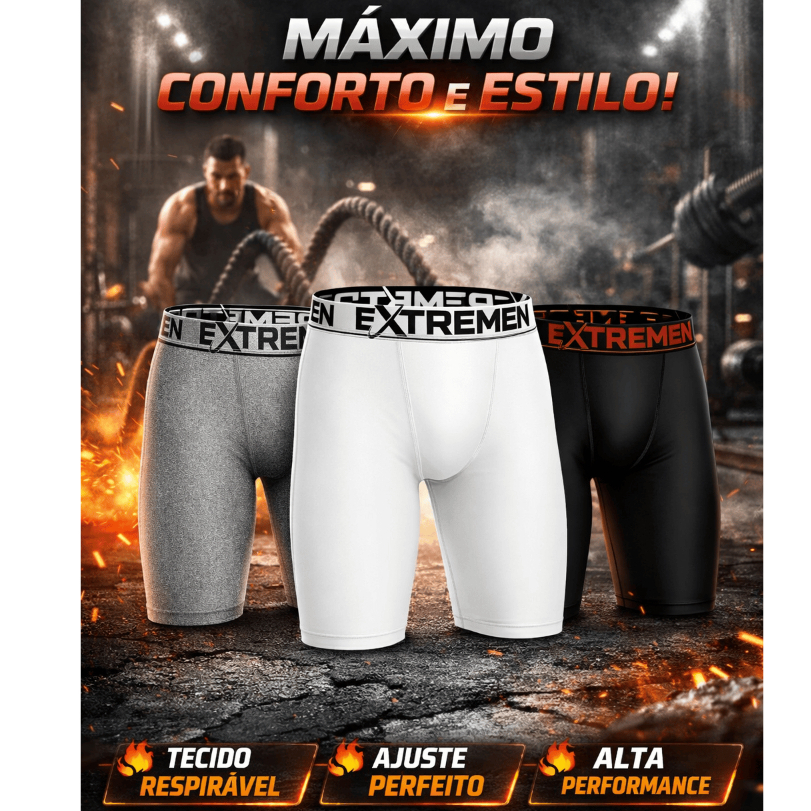 Kit 4 Cueca Box Ciclista Boxer Perna Longa Lisa Microfibra em Oferta na Shopee