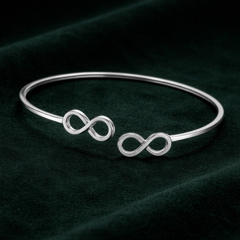 Bracelete Infinito Regulável em Prata 925