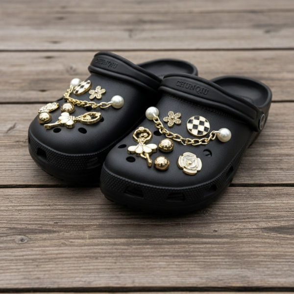 Sandália Feminina EVA Macia com Kit Acessórios Preto em Oferta na Shopee