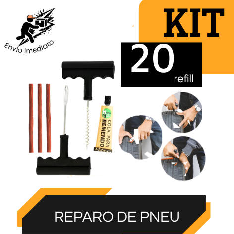 Kit Reparo Pneu sem Camara para Carro e Moto e Bicicleta + 20 Refil Selante Macarrão Remendo em Oferta na Shopee