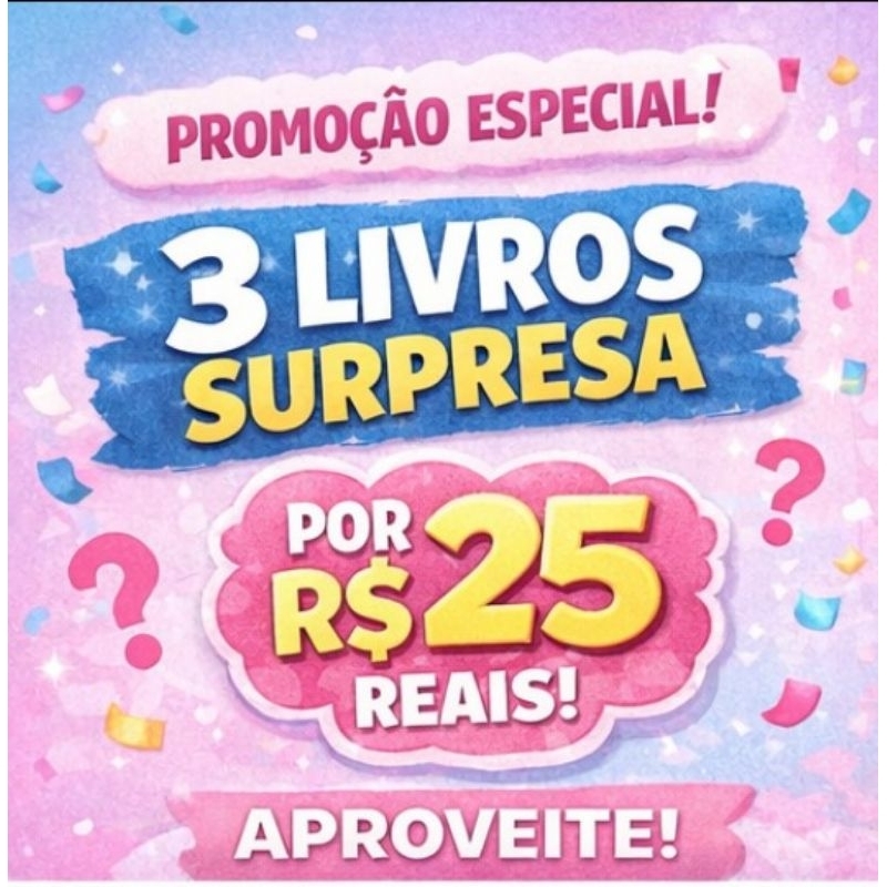 3 Livros Surpresa - Livros de saldo ATENÇÃO À DESCRIÇÃO DO PRODUTO!!