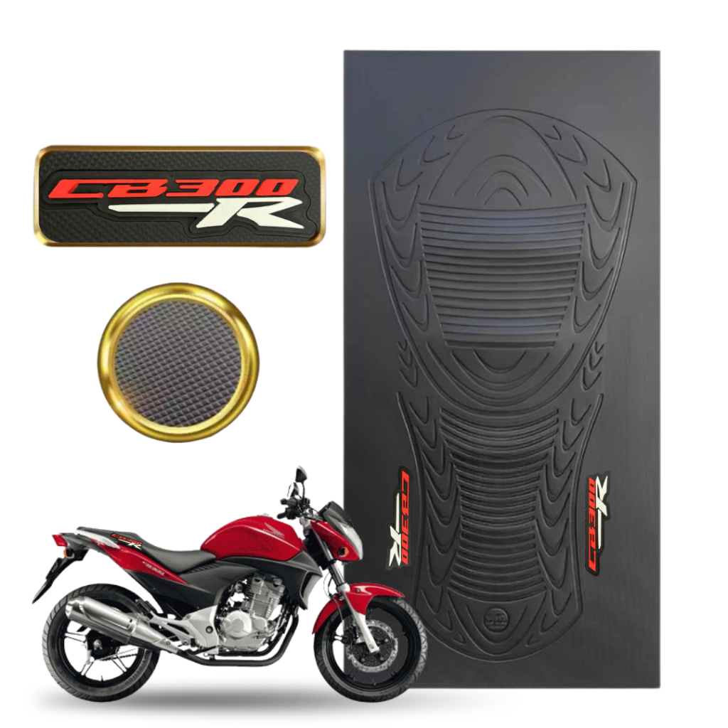 Capa de banco de moto CB300 R antiderrapante escrito cb300 em alto relevo 3D