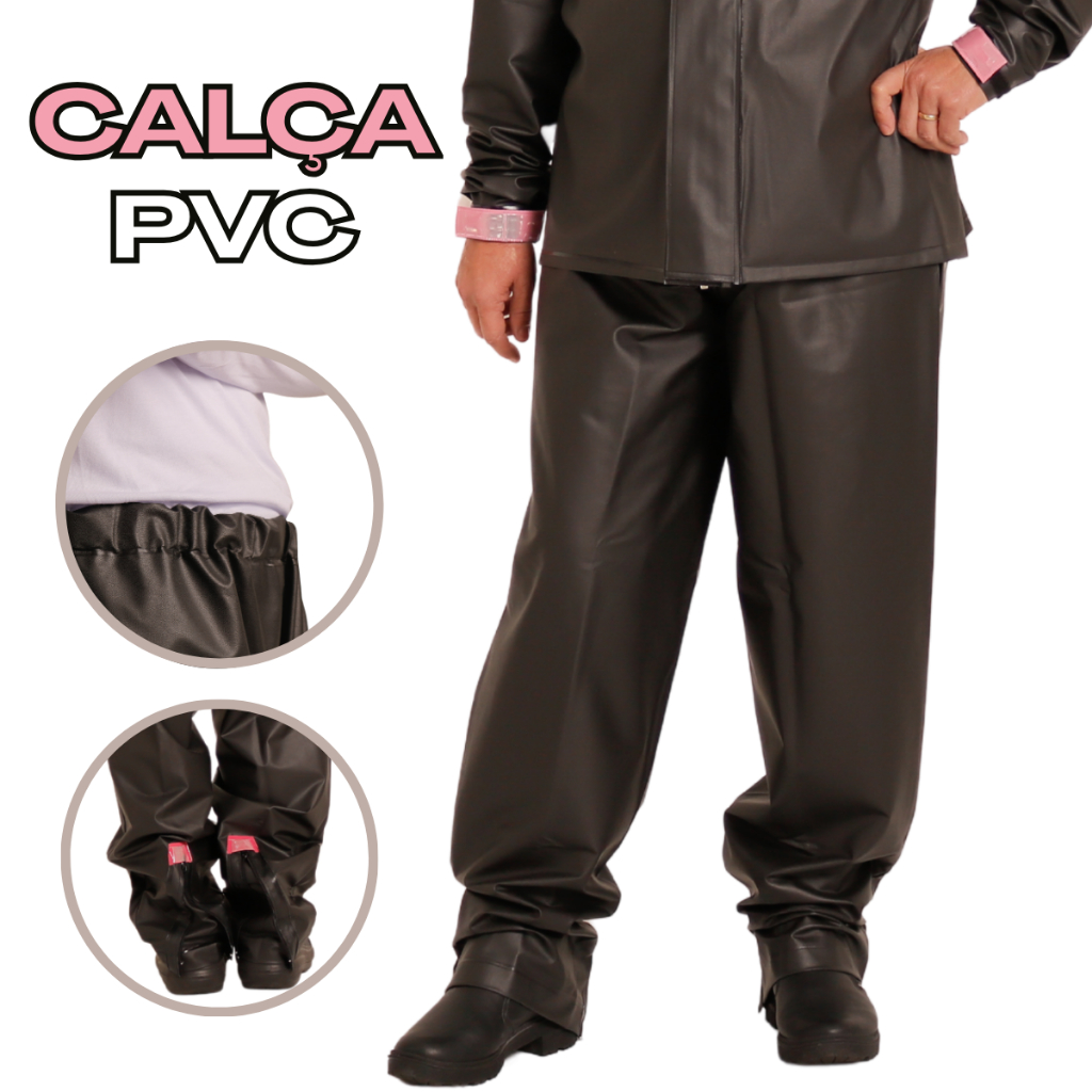 Calça de Chuva Motoqueira Feminina PVC Motogirl Proteção 100% Impermeável + BRINDE