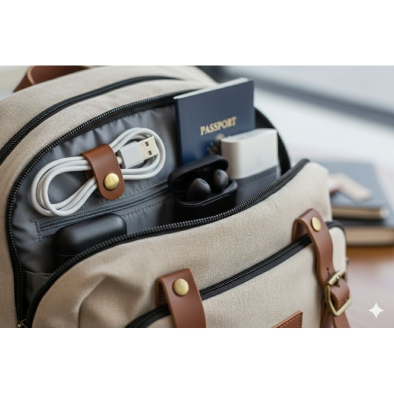 Organizador de Cabos em Couro Sintético | Porta Fio USB Fone Carregador | Acessório Útil para Celular e Escritório