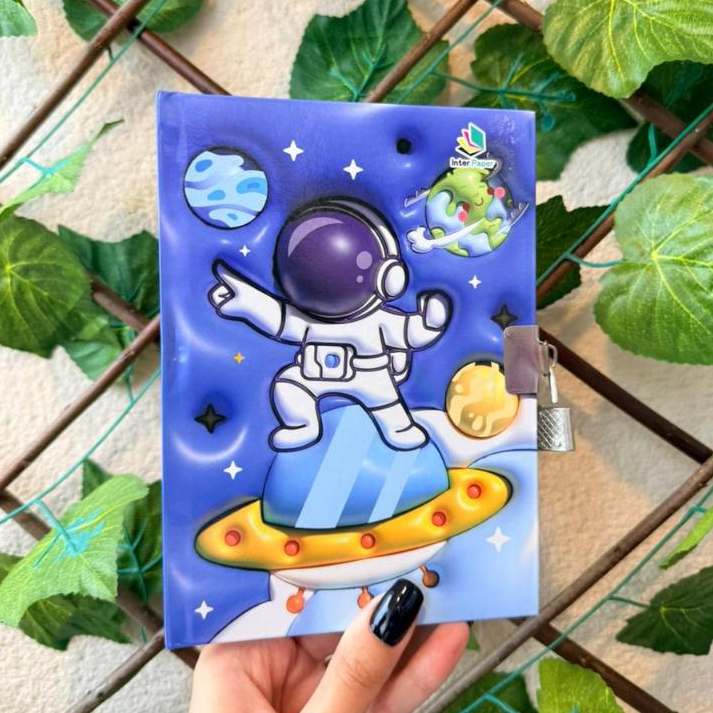 Diário Astronauta Menino Nave Espacial Material Escolar Lembrancinha Festa Presente Infantil A5