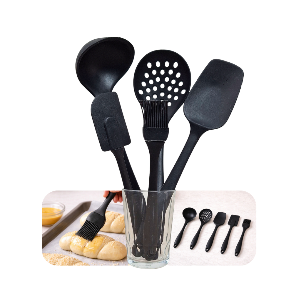 Kit 6 Utensílios de Silicone Premium Para Cozinha Design Moderno e Resistência