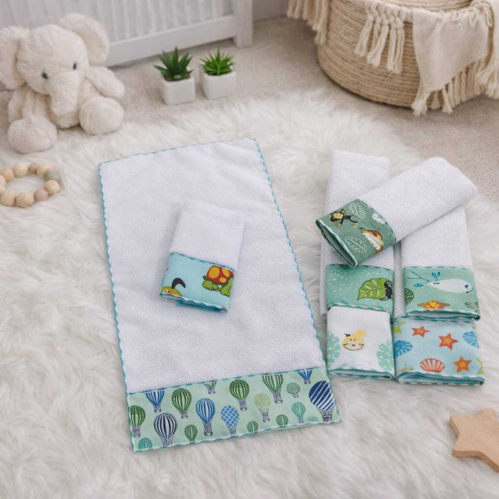 6 Toalhinhas De Ombro ou Boca  Enxoval Maternidade do Bebe Com Estampas Menina Menino