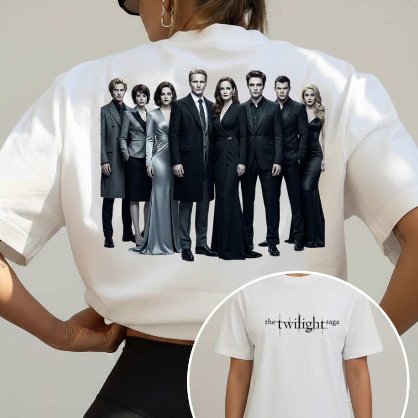 Camiseta blusa unissex crepusculo a saga twilight personagens filme 2026 familia os cullen vintage em Oferta na Shopee