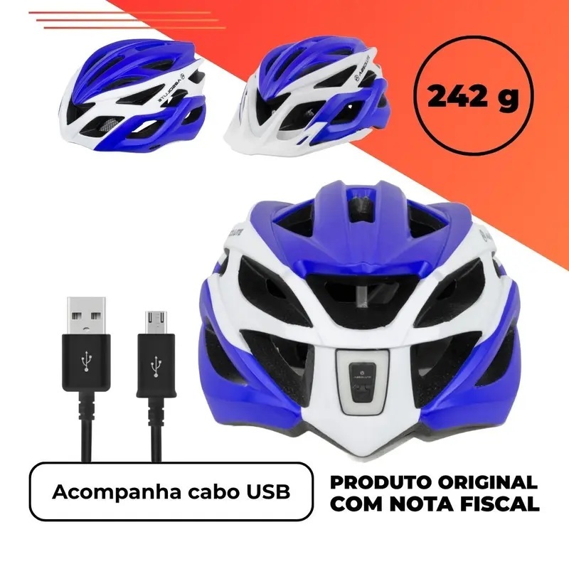 Capacete Absolute Wild e Luna Flash C/led recarregável  com viseira Bike Mtb em Oferta na Shopee