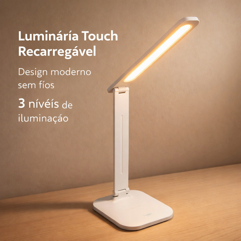 Luminária Leitura recarregável 16 LED touch Ajustável com 3 modos Para Lateral De Cama/Mesa/Estudo
