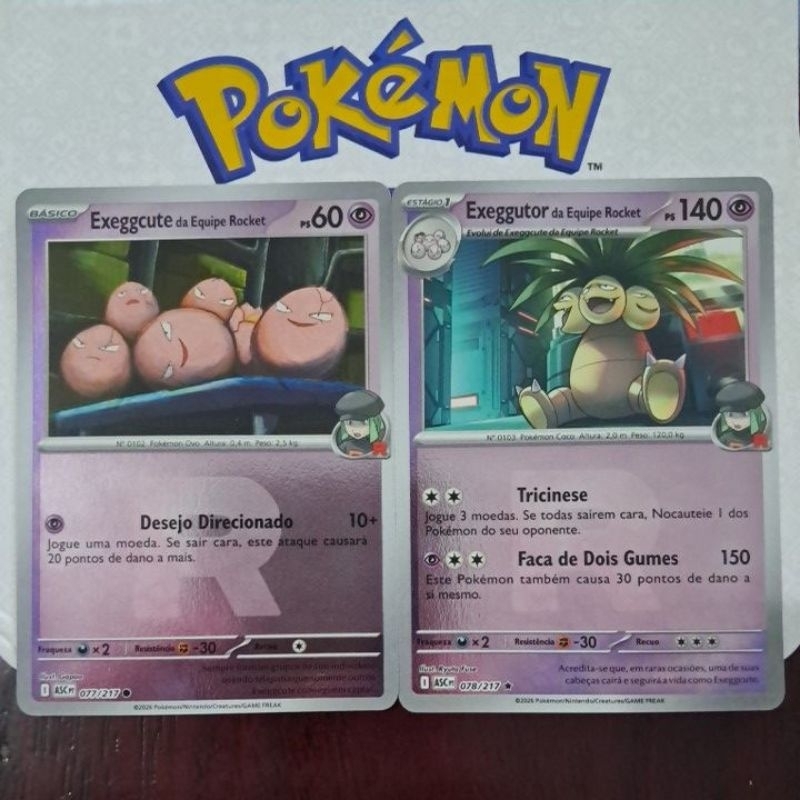 Carta Card Pokémon Exeggcute Exeggutor Da Equipe Rocket Reverse Foil Heróis Excelsos